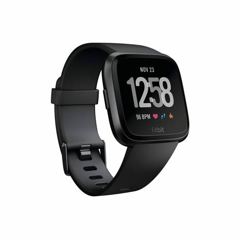 Fitbit Unisex Versa Health and Fitness Smartwatch ( Black / Black Aluminum)