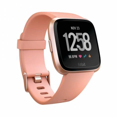 Fitbit Unisex Versa Health and Fitness Smartwatch (Peach / Rose Gold Aluminum)